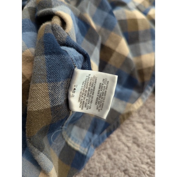Outdoor Life Button Up Shirt‎ Mens Extra Large Plaid Flannel Long Sleeve Blue - Picture 6 of 8